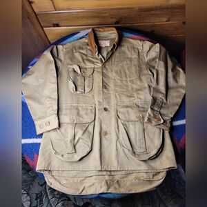 Vtg 50s Bob Allen Hunting Shooting Jacket Coat Mens Sz 44 Barn Chore Game Pouch